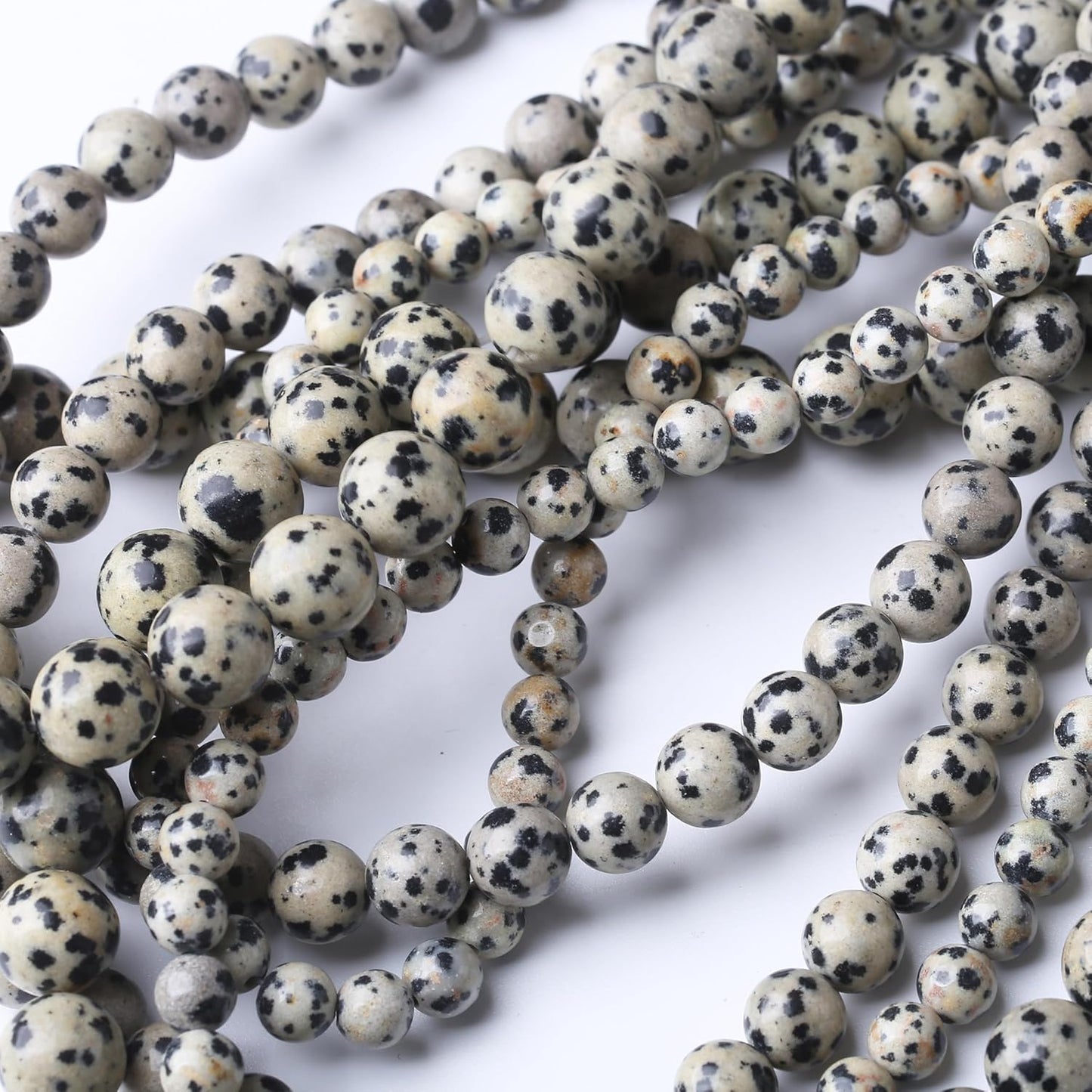 Quail Egg Stone Beads Gemstone Round Crystal Energy Jade Beads Stone Beads for Jewelry Making DIY Bracelet Necklace Jewelry Making 1 Strand 15.5inch 45PCS 8MM