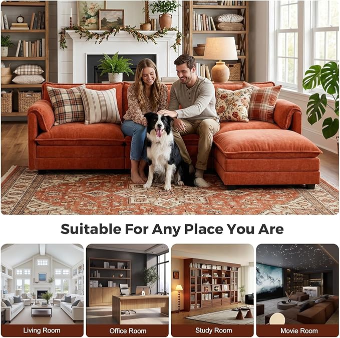 ELUCHANG Oversized 113" Modular Sectional Sofa, Comfy Cloud Couch, L Shaped - Image 3