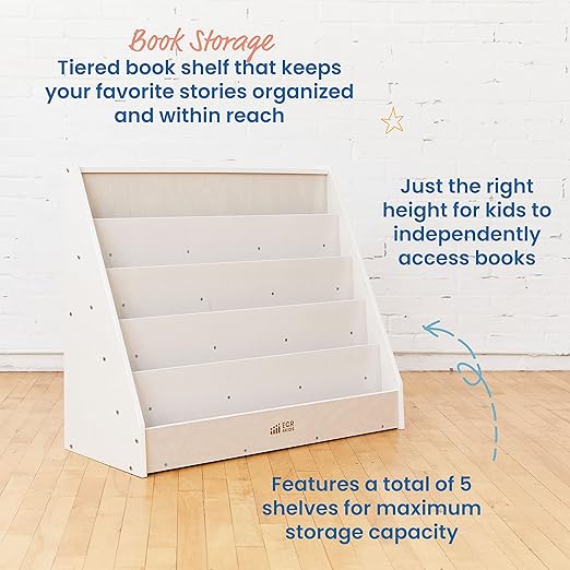 ECR4Kids Single-Sided Book Storage and Display, Montessori Furniture - Image 5