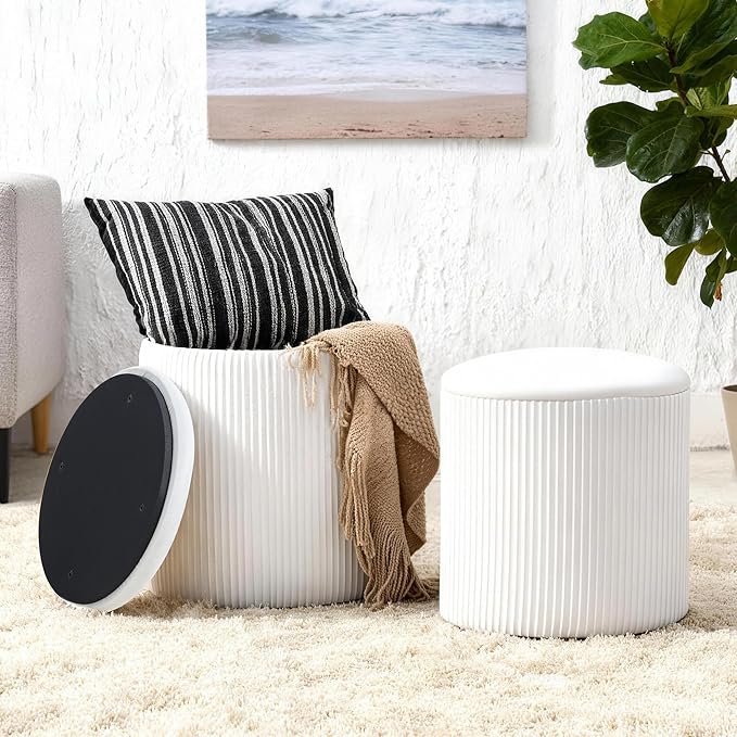 White Vanity Stool Set of 2 - Image 5