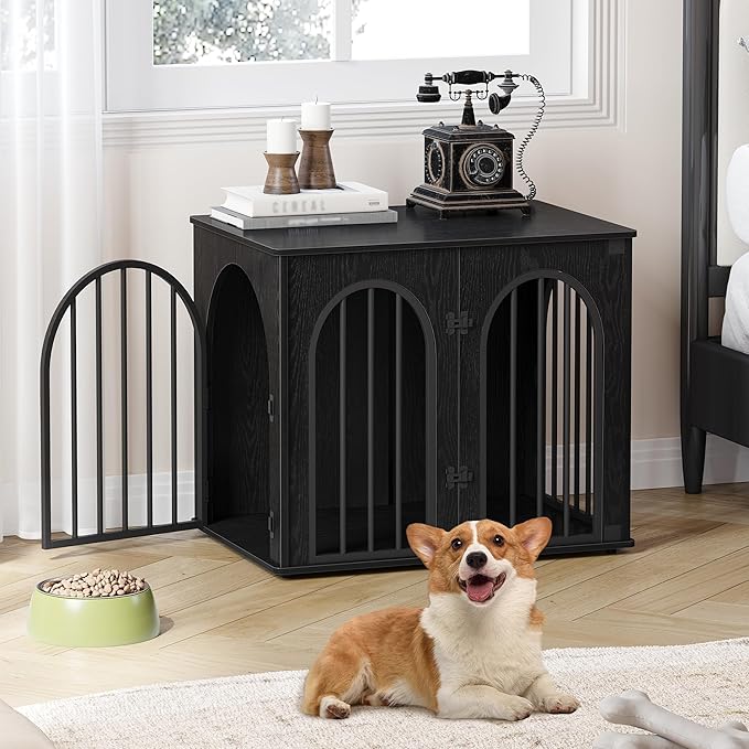 Hzuaneri 26.8'' Wooden Dog Crate Furniture, Indoor Dog Kennel Dogs Cage - Image 5