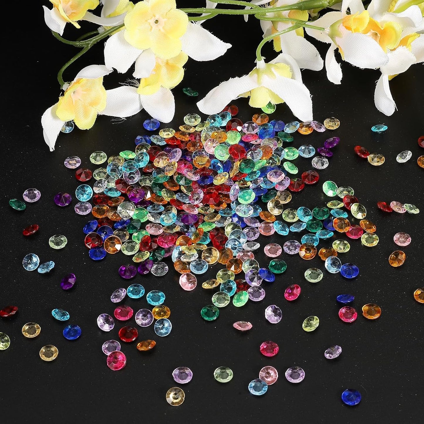PATIKIL 4000 Pcs Wedding Table Scatter Confetti Crystals 6mm Acrylic Diamonds Vase Fillers Gems for Table Centerpiece Decorations Party Vase Beads, Coffee