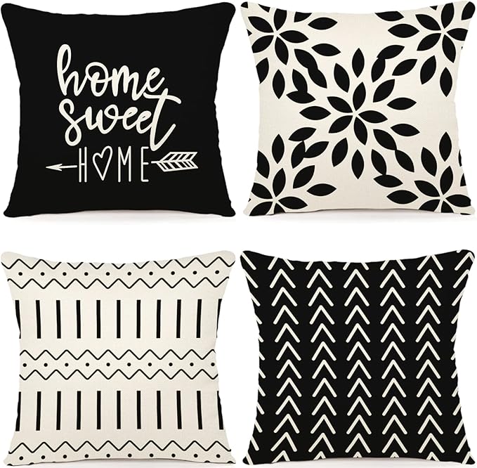 YCOLL Pillow Covers 22x22 Set of 4, Modern Sofa Throw Pillow Cover, Decorative by PillowCoversExpert
