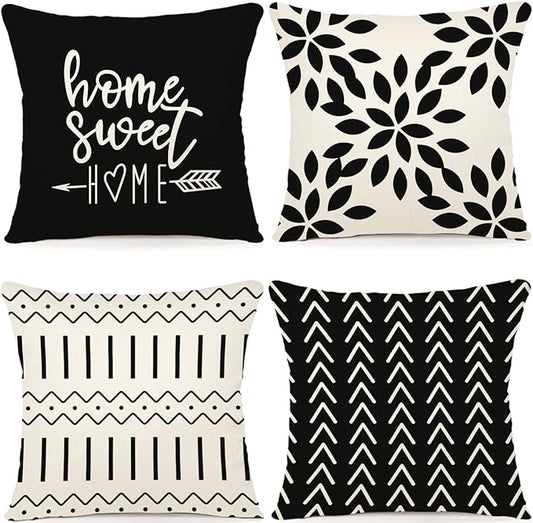 YCOLL Pillow Covers 18x18 Set of 4, Modern Sofa Throw Pillow Cover, Decorative by PillowCoversExpert