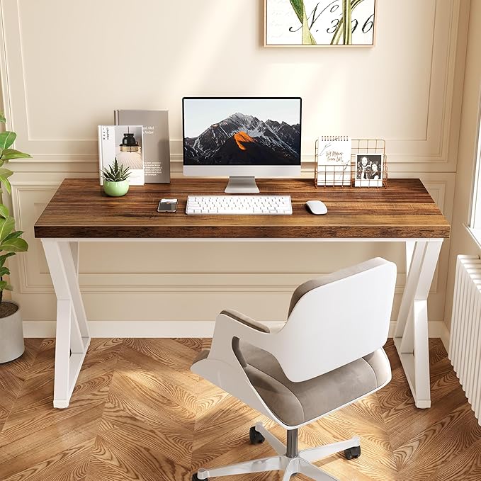 LITTLE TREE 55 Inch Large Simple Industrial Computer Desk Study Writing Table - Image 5