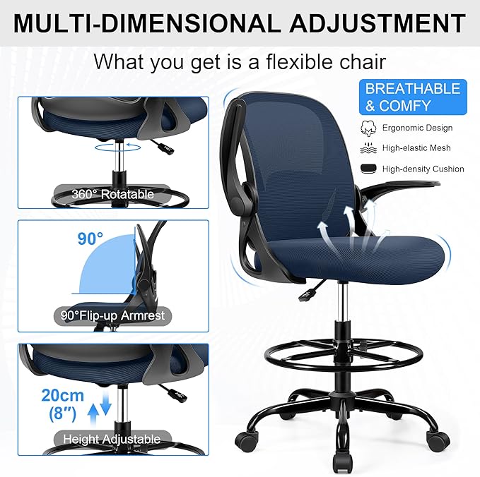 Drafting Chair Tall Office Chair - Image 5