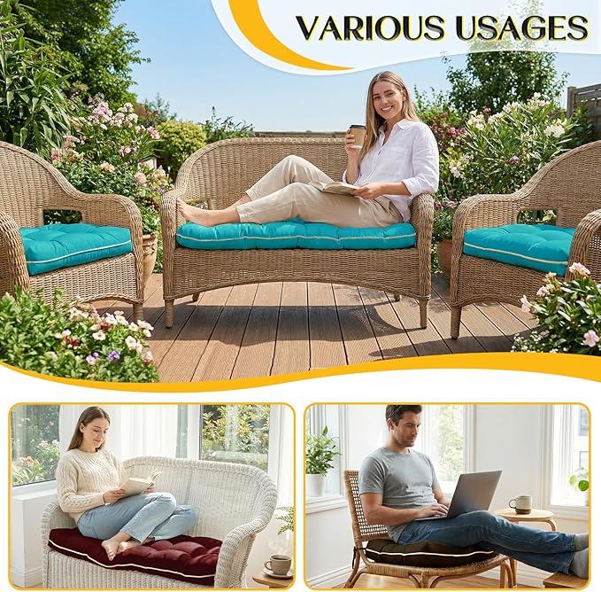 1 MIDDLE ONE Wicker Chair Cushions 3 Pieces Set - Image 6