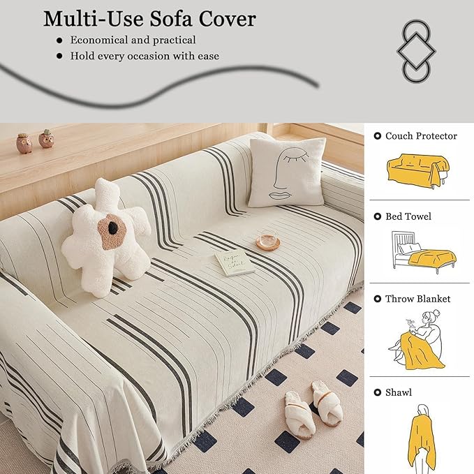 DREAMINGO Couch Cover Washable Chenille Sofa Protector - Image 6