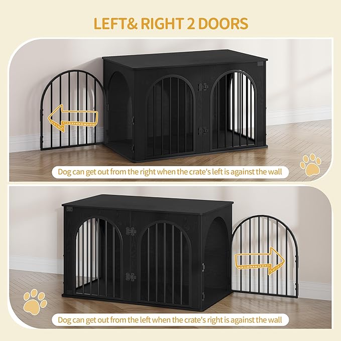 Hzuaneri 39.4" Wooden Dog Crate Furniture, Indoor Dog Kennel Dogs Cage - Image 6