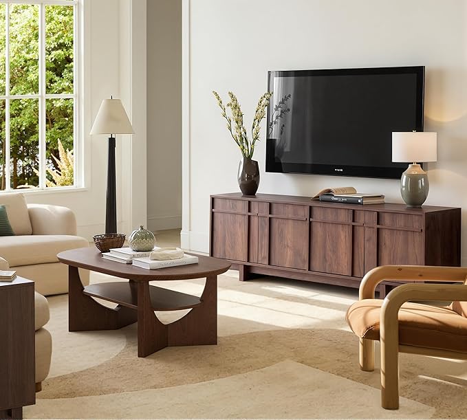 TV Stand for 75 Inch TV, Mid Century Modern TV Stand - Image 9