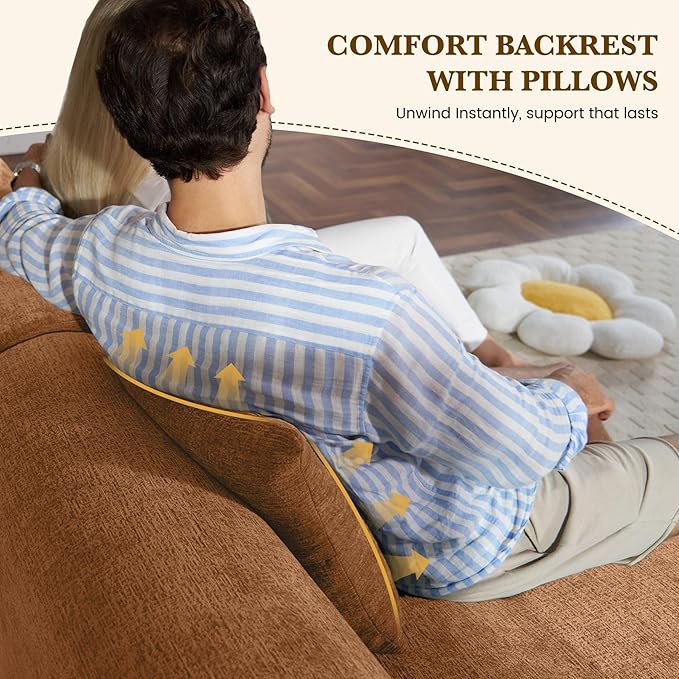 122" L Shaped Convertible Modular Couch, Cloud Couch Sectional - Image 5