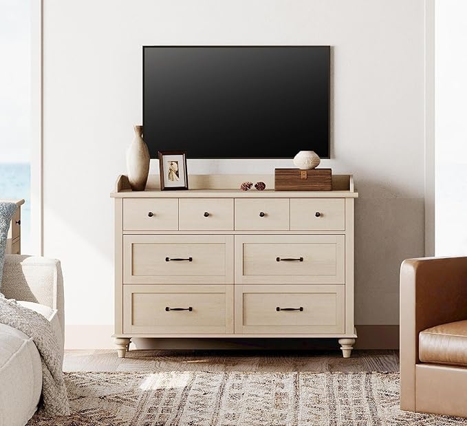 WAMPAT 6 Drawers Dresser for Bedroom, Elegant Wooden Chest of Drawers Kids - Image 4