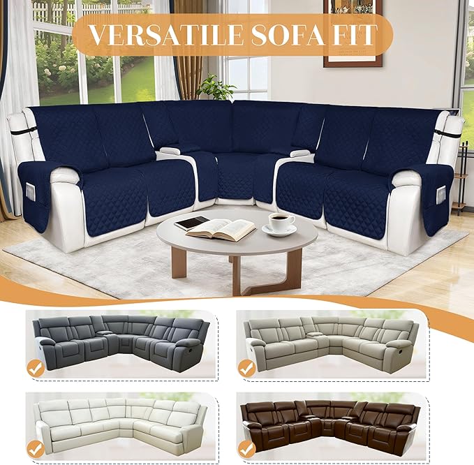 HDCAXKJ 100% Waterproof Reclining Sectional Couch Covers L Shape Recliner Sofa - Image 5