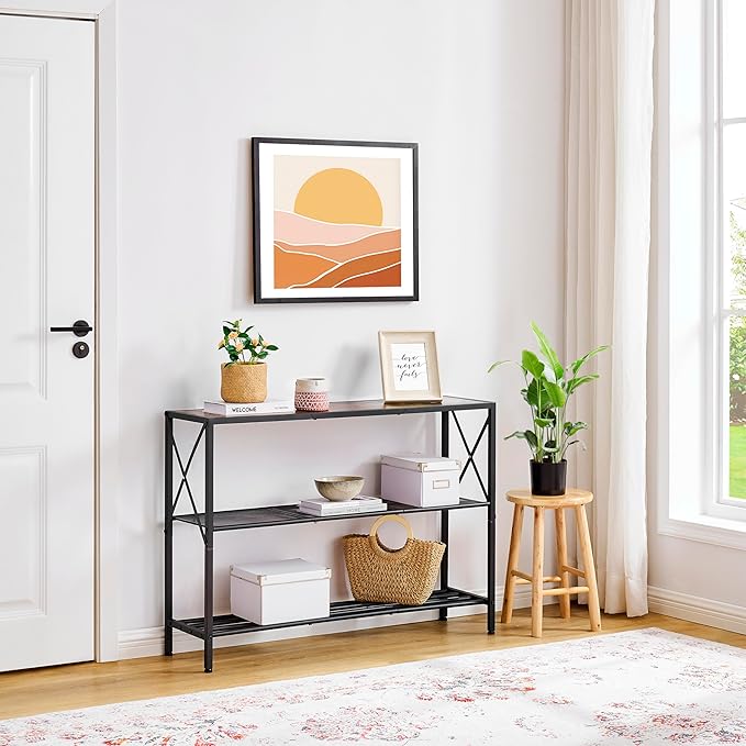 Hoctieon Industrial Console Table, 3 Tier Entryway Table, Hallway Table - Image 7