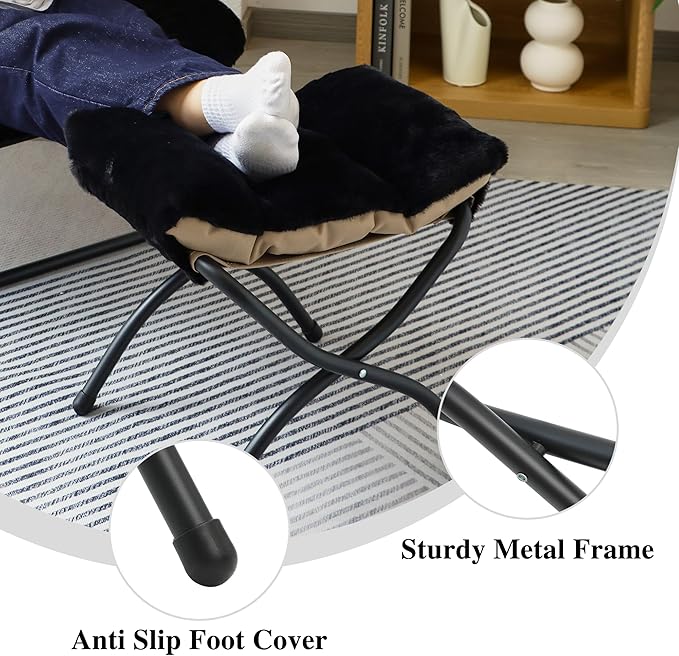 15" Folding Ottoman, Foldable Footrest Stool, Small Foot Stool - Image 7