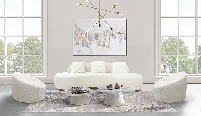 Pasargad Home Simona Collection Curved Sofa - Image 2