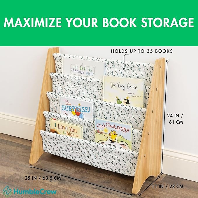 Humble Crew Kids Bookshelf, 4-Tier Front-Facing Book Display Organizer - Image 3