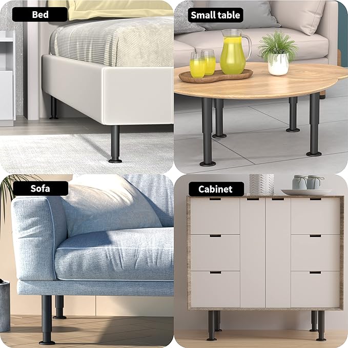 Wlrrcwdttc 6 Pcs Adjustable Height Bed Support Legs - Image 6