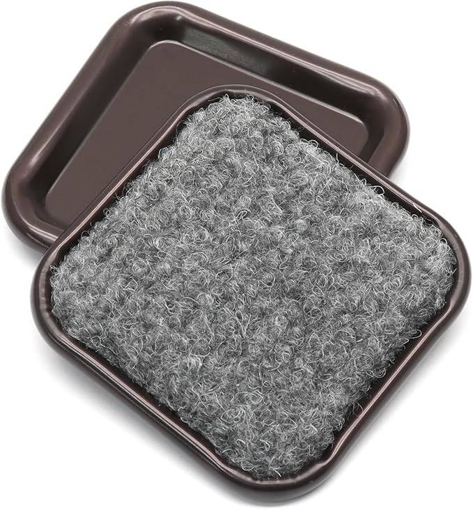 24Pcs Square Metal Felt Furniture Caster Cups, 1-3/4Inch Carpet-Bottom - Image 2