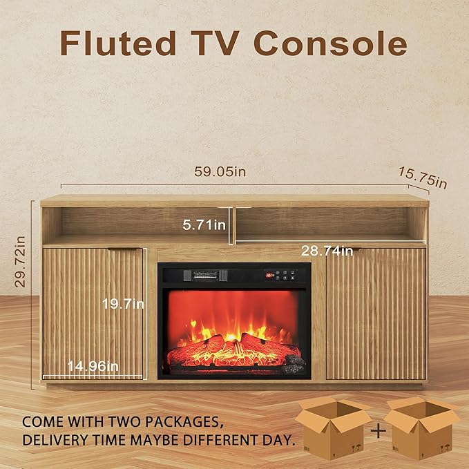 2-Piece Fluted Living Room Set Includes 31.5" Fluted Lift Top Coffee Table - Image 2