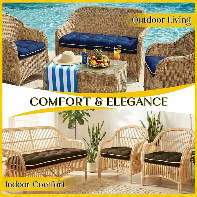 1 MIDDLE ONE Wicker Chair Cushions 3 Pieces Set - Image 6