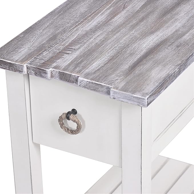 Sea Winds Trading Picket Fence Chairside Table Kiln-Dried Solid Wood Distressed - Image 8