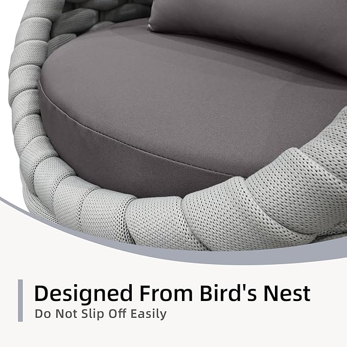 TWT Patio Furniture Set 4 Pieces Aluminum Outdoor Furniture w/27.8in Coffee - Image 9