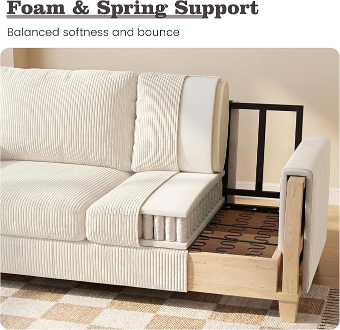 Apicizon 89" 3-Seater Sofa Couch - Image 4
