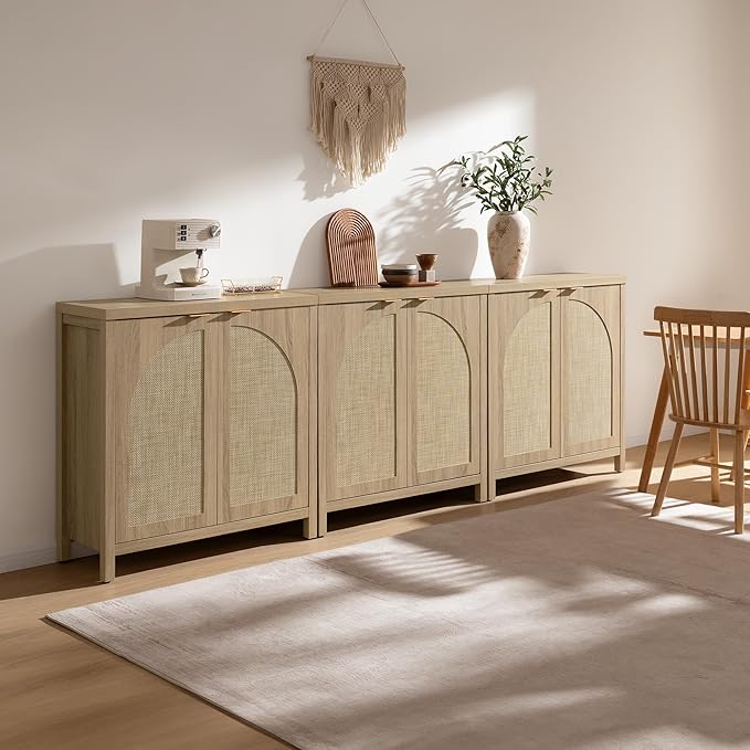 SICOTAS 68" W Rattan Sideboard Buffet Cabinet - Image 7