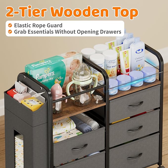 Baby Diaper Caddy Organizer Cart - Image 5