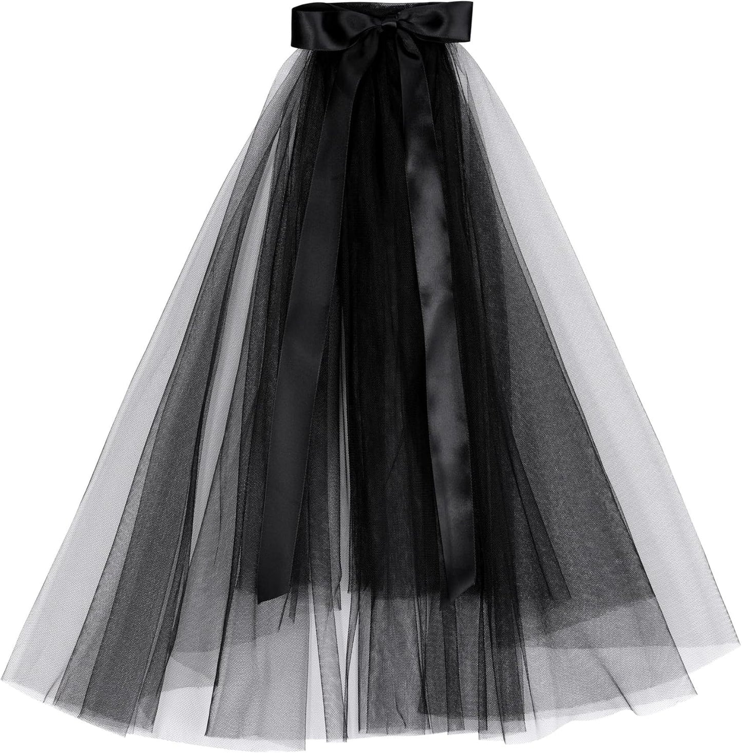 Ayliss Women Mesh Veils Black Bridal Birdcage Short Wedding Face Veil with Clip Tulle Gothic Bride Halloween Costume