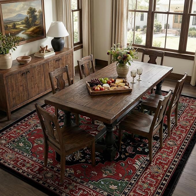 RELEANY Area Rugs 9'x12' Washable Non-Slip, Floral Vintage Distress Print - Image 3