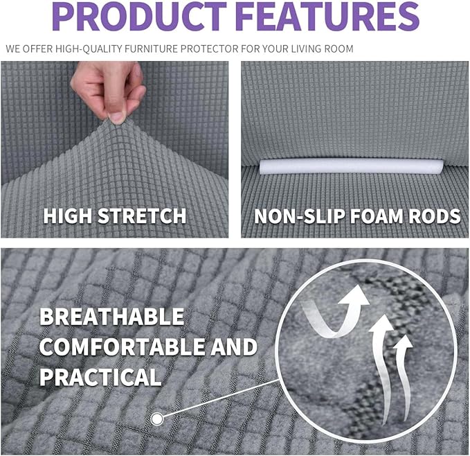 ZNSAYOTX Super Stretch Couch Cover Love Seat Sofa Covers - Image 4