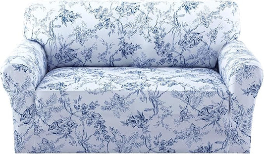 H.VERSAILTEX Floral Pattern Loveseat Cover Printed 2 Cushion Sofa Cover High by HVERSAILTEX