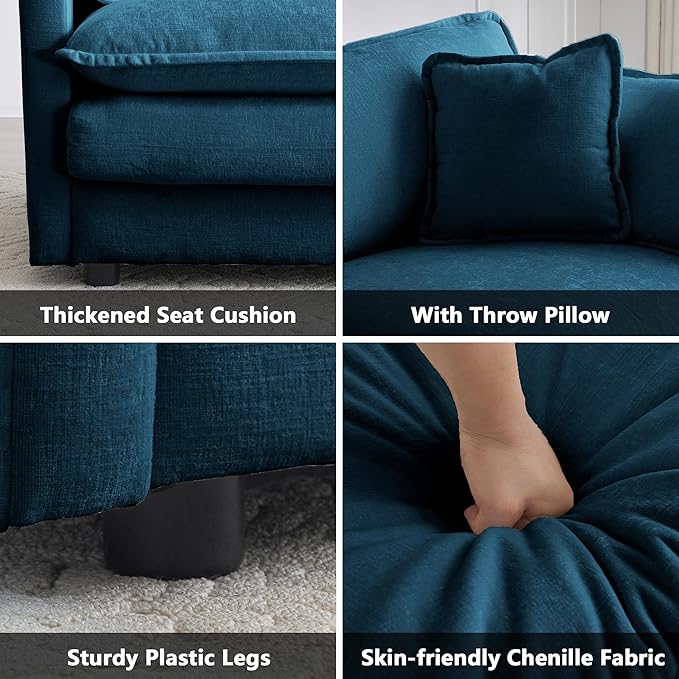 mikibama Modular Sectional Sofa, 111.5 Inch L Shaped Couch Set - Image 5