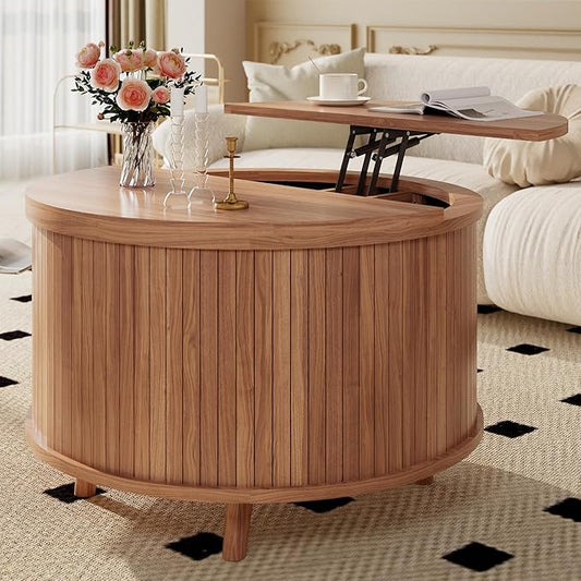 Easyego Lift Top Coffee Table for Small Spaces, 31.5" Mid-Century Modern Wooden by Easyego