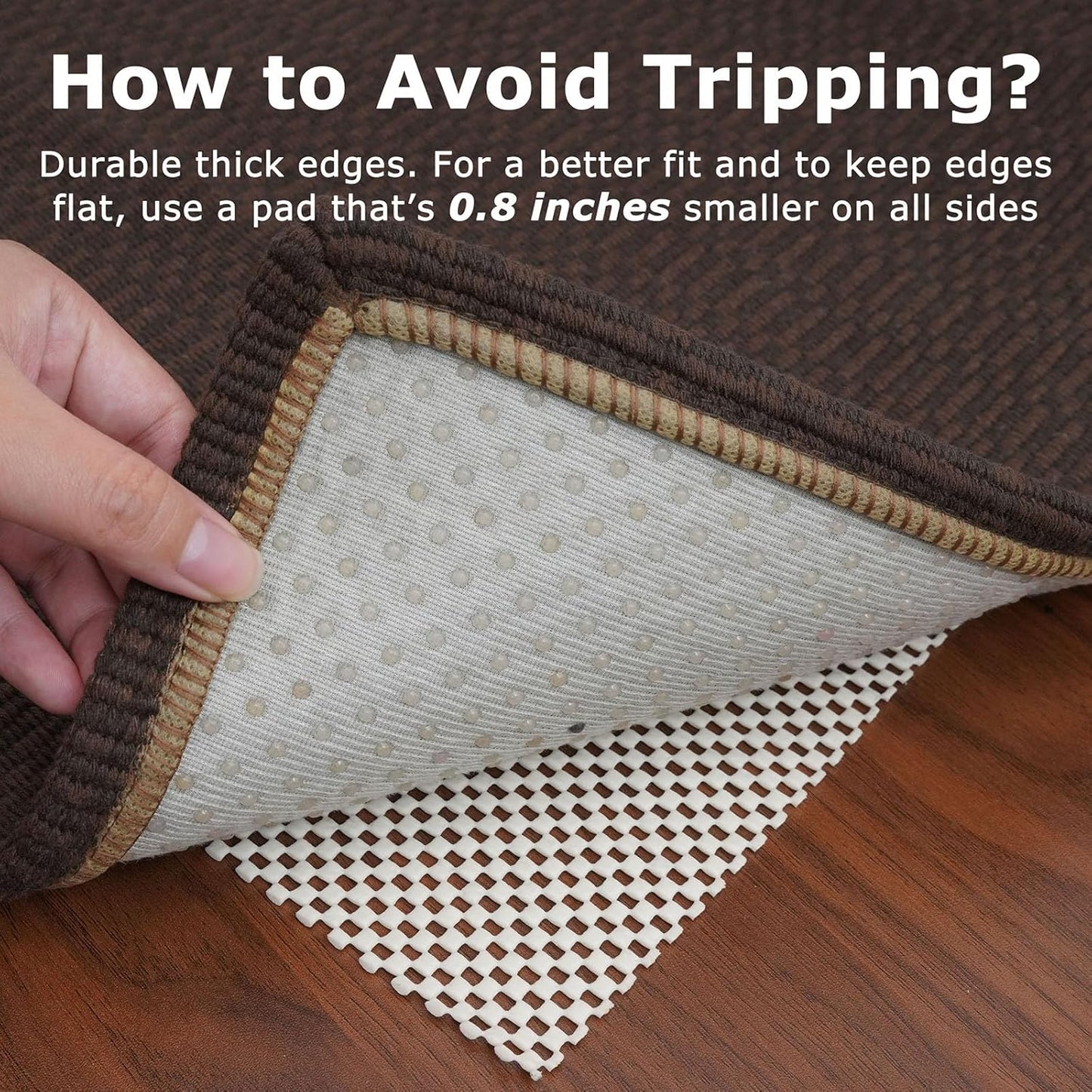 KOZYFLY Washable Runner Rug 2x6 Ft Runners for Hallways Non Slip Kitchen Runners Braided Cotton Entryway Runner Indoor, Carpet for Hallway Kitchen Entryway Bedroom, Dark Coffee/Brown