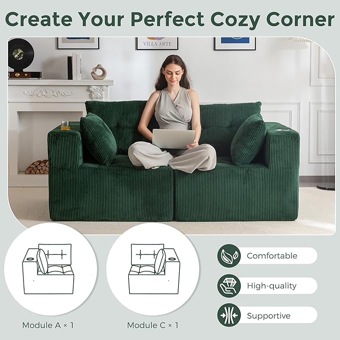 MAXYOYO Modular Sectional Sofa Couch, Loveseat Boneless Cloud Couch - Image 7