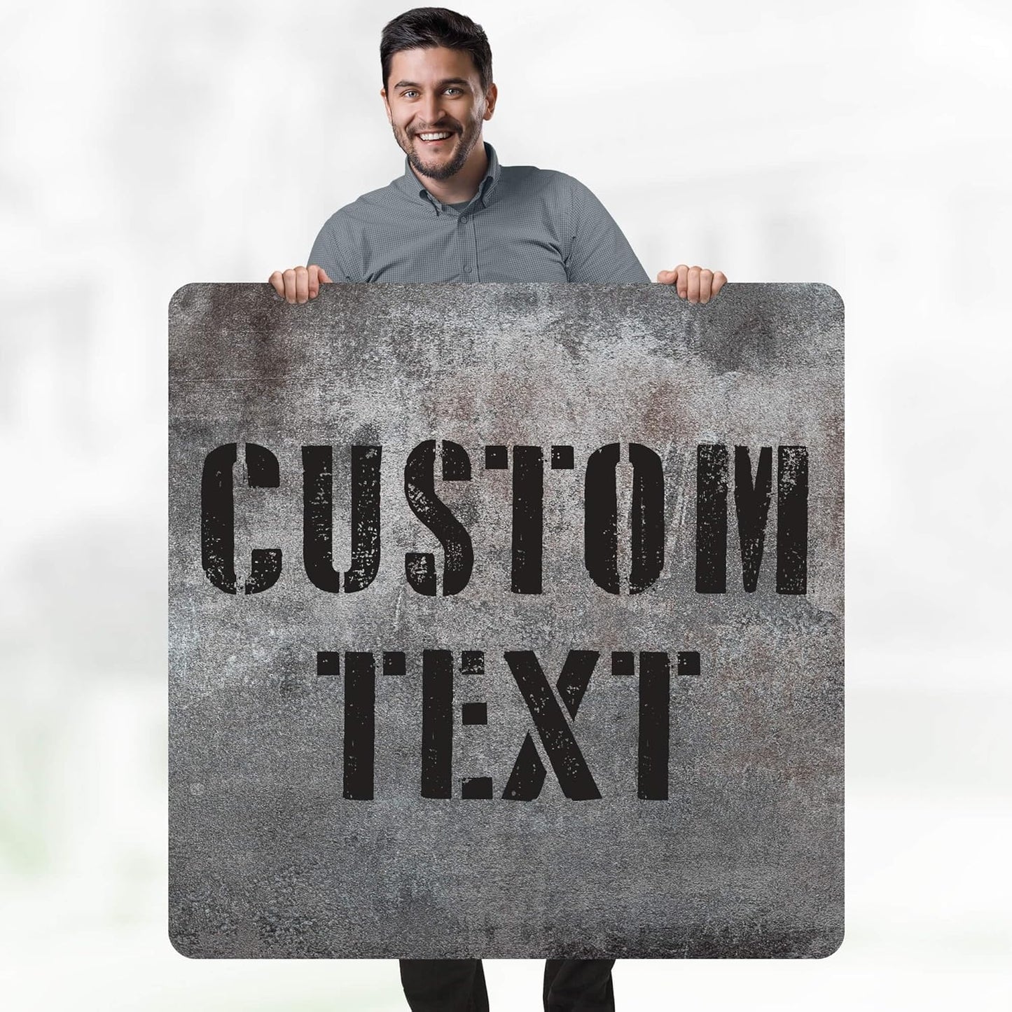 Custom Sign, Custom Street Sign, 11 Font Colors, 13 Font Styles, 4 Hole Options, 22 Sizes, 36x36 Inches, Rust Free DiBound, Fade Resistant, Made in USA by My Sign Center (Grunge Metal)