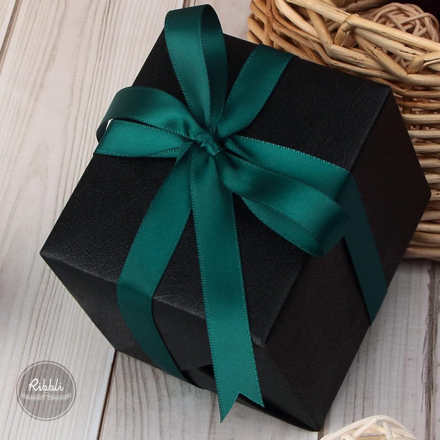 Ribbli Teal Double Faced Satin Ribbon,1/2 Inch x Continuous 25 Yards,Use for Craft Bows Bouquet, Gift Wrapping, Wedding Decoration, Floral Arrangement