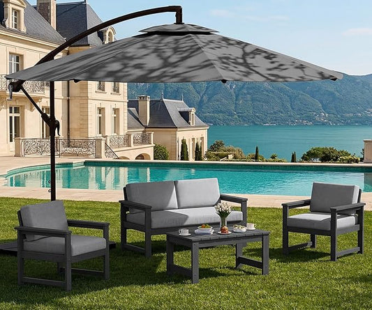 SERWALL 4 Pieces HDPE Outdoor Sofa Set by SERWALL