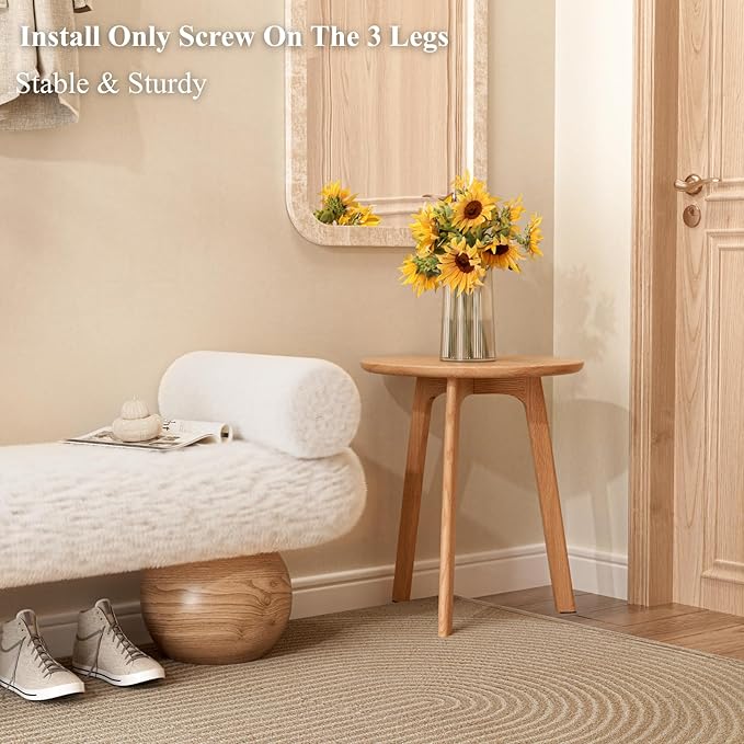 100% Solid Oak Small Side Table - Image 5