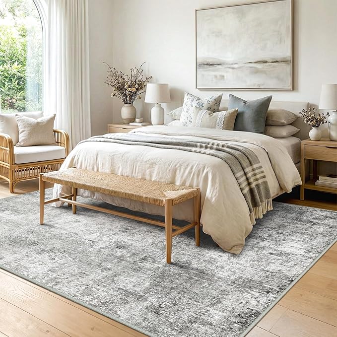 RELEANY Washable Area Rugs 5'x7' Non-Slip Modern Abstract Soft - Image 2