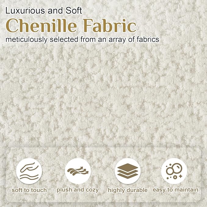 Oversized Sectional Sofa for Living Room, Modern Luxury Plush Chenille 4-Seater - Image 4