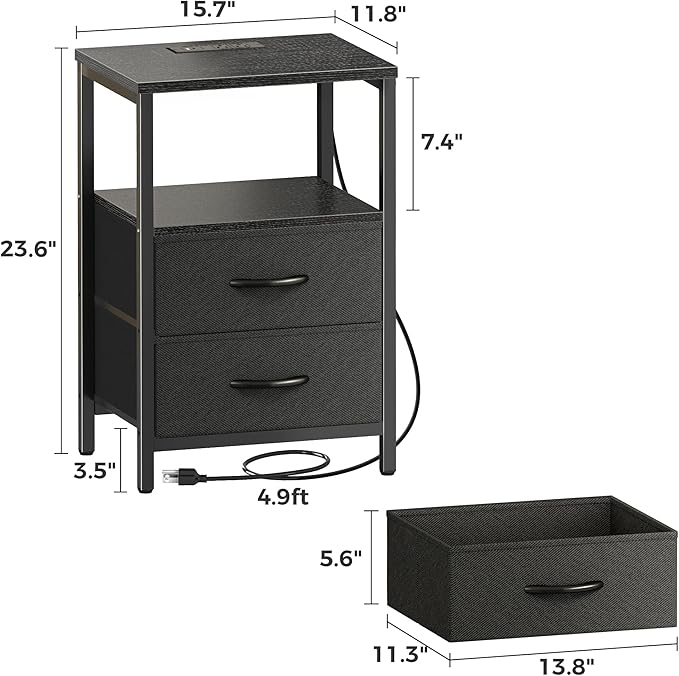 Huuger Nightstands Set of 2, End Tables - Image 3