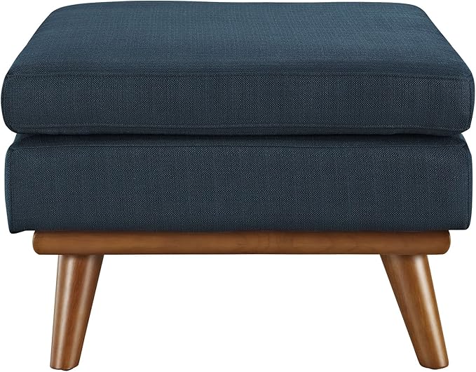 Modway Engage Mid-Century Modern Upholstered Fabric Ottoman in Azure - Image 4
