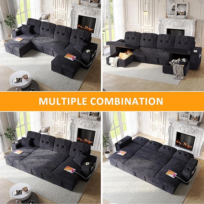 Modular Sectional Sleeper Sofa Bed, Couches - Image 7
