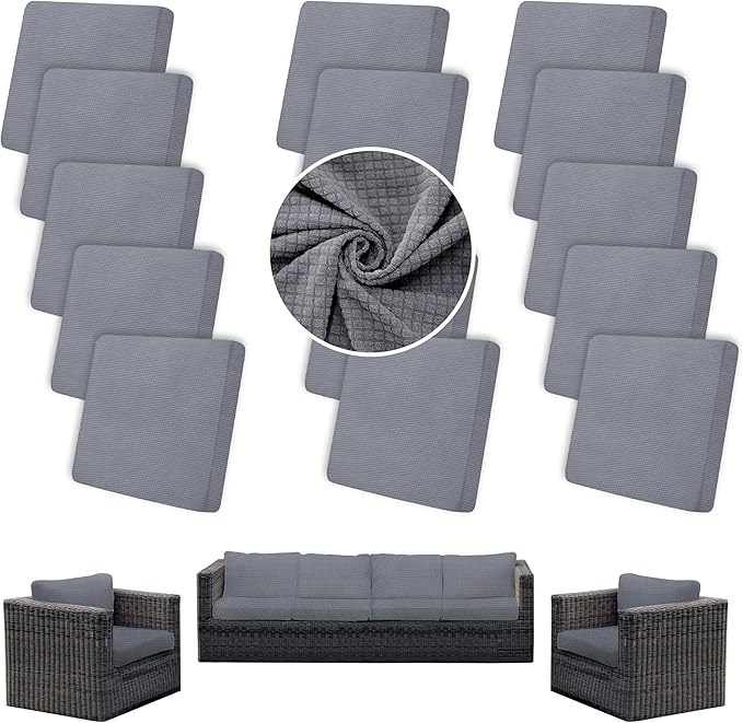 Outdoor Cushion Covers Set, Replacement by SUKAIKEQA