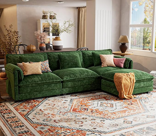 ELUCHANG 113" Modular Sectional Sofa, Comfy Cloud Couch, L Shaped Deep Seat by ELUCHANG