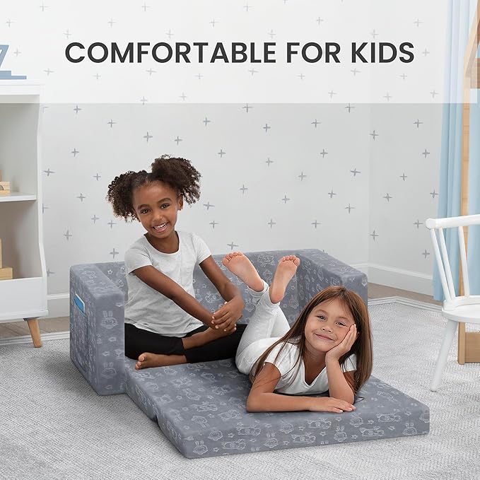 Delta Children - Serta Perfect Sleeper Kids 2-Seater Sofa, Convertible 2-in-1 - Image 4